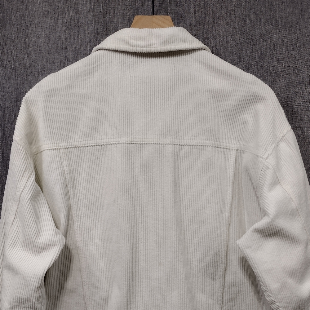 Zara Corduroy Overshirt Women's S White Boho Retro 90s Y2K Casual - Picture 6 of 8